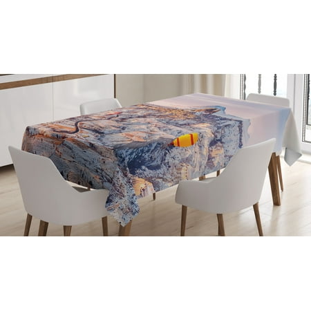 

Winter Tablecloth Cappadocia Turkey Landscape with Hot Air Balloons Anatolia Valley Geology Tourism Rectangular Table Cover for Dining Room Kitchen 52 X 70 Inches Multicolor by Ambesonne