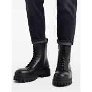 Balenciaga Black Leather Maxi Rubber Sole Boots Black (Men's)