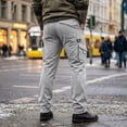 thumbnail image 5 of Iaqnaocc Cargo Hiking Pants Men Stretch Breathable Casual Lightweight Waterproof Baggy Travel Summer Work Pants for Men with Pockets Light Gray L, 5 of 5