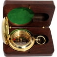 thumbnail image 2 of NauticalMart  Handmade Brass Push Open Compass  with Wooden Case, Pocket Compass, Gift Compass, 2 of 4