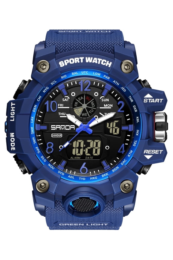 Mens Sport Watch Waterproof Watches Military Tactical Watch Outdoor Digital Watch Big Face Alarm Stopwatch LED Analog Watch for Men