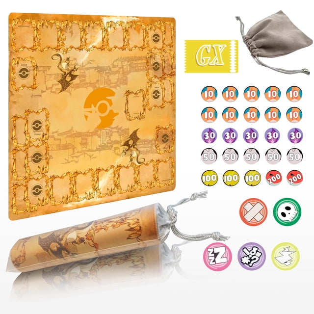 Tapete de Juego Extalas para Juego de Cartas Coleccionables 61x61 cm con Contadores