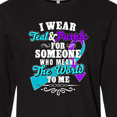 thumbnail image 4 of Inktastic Suicide Prevention Awareness I Wear Teal and Purple For Someone Who Meant The Long Sleeve T-Shirt, 4 of 5