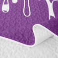 thumbnail image 5 of Manfei Vintage Cow Spot Quilt King 3 Pieces,Minimalist Animal Pattern King Coverlet Set,Purple White,1 Bedspread and 2 Pillowcases, 5 of 7