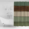 thumbnail image 4 of Small Stall Shower Curtain 36x78 Inch Narrow Half Size Green Brown Bath Curtains Bathroom Decor Country Wood Grain Abstract Stripe Waterproof Fabric Shower Curtain Set with Hooks 36 Inch, 4 of 6