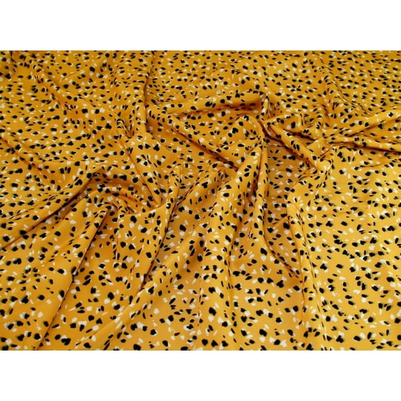 Crepe De Chine Dress Fabric Mustard - per yard