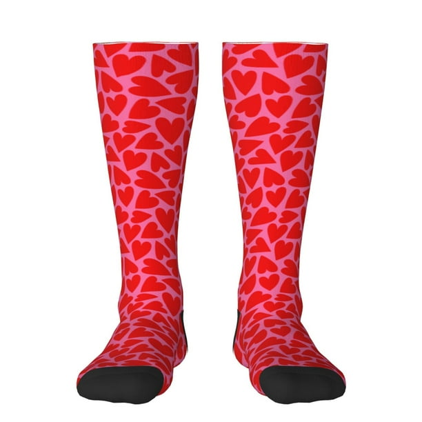 Balery Heart Calcetines novedosos Calcetines deportivos Calcetines hasta la rodilla Calcetines de algodón Calcetines originales y geniales