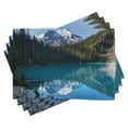 thumbnail image 1 of Ambesonne Winter Place Mats Set of 4, Snowy Frozen Mountain, Standard Size, Blue White Green, 1 of 6