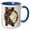 Blue/White, variant on 3drose, Coffee Beans and Donut Monogram Initial K, 11oz Mug