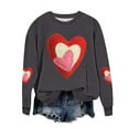 thumbnail image 2 of Yuyuzo Plus Size Womens Sweatshirts Valentines Day Fleece Lined Long Sleeve Shirts Loose Casual Fashion Pullover Tops, 2 of 6