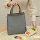 thumbnail image 5 of Bolsa de almuerzo para mujeres, hombres y niños, bolsa de mano aislada, lonchera aislada para la escuela o viajes (gris con velcro), 5 of 5