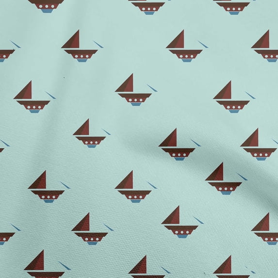oneOone Cotton Silk Pastel Mint Fabric Nautical Craft Projects Decor Fabric Printed By The Yard 42 Inch Wide