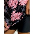 thumbnail image 3 of Alkepwun Tankini Swimsuits for Women Two Piece Flowy Swimdress with Boyshorts High Waist Tummy Control Bathing Suits Floral V Neck Swimwear, 3 of 5