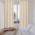 thumbnail image 4 of Brown Stripe Kitchen Curtains, Modern Farmhouse Texture Geometric Light Filtering Window Curtain Panels, 2Pcs Rod Pocket Window Treatments Set for Living Room Bathroom Bedroom 52x72 Inches, 4 of 9