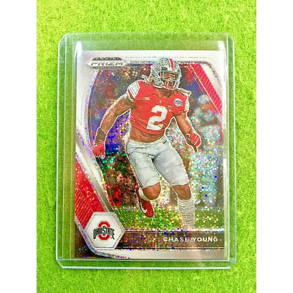 CHASE YOUNG WHITE SPARKLE PRIZM CARD JERSEY #2 OHIO STATE 2021 Prizm SSP /20