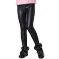 thumbnail image 4 of EnJoCho Toddler Kids Teen Fa𝗎x PU Leather Stretchy Leggings High Waist Yoga Flare Dance 𝖣isco Casual Athletic Long Skinny Pants Party Performance Comfortable Fashion Bell Bottoms, 4 of 5