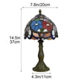 thumbnail image 3 of BGZLEU Stained Glass Table Lamp,Vintage Style Desk Lamp,Mid Century Modern Bedside Nightstand Decorative Lamps USB Powered,Unique Accent Light for Bedroom Living Room Office Home Decoration,G, 3 of 5