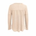 thumbnail image 6 of Scyoekwg Long Sleeve Tops for Women V Neck Button Pleated Waist Tunic Top Loose Solid Color Dressy Casual Blouse Tops for Women Trendy Tshirt Lightweight Blouses (Beige,M), 6 of 6