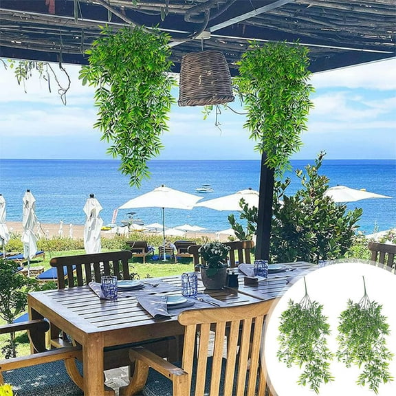 Fake Hanging Plants Artificial Hanging Plants Fake Ivy Vine Faux Vines Artificial Ivy Leaves Greenery Plant For Room Patio Home Indoor Outdoor Shelf Wall Garden Decor 2pcs