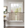 thumbnail image 2 of Sheer Curtains 45 Inch Length 2 Panels Set for Kitchen, Vintage Boho Semi Sheer Curtains for Windows, Abstract Retro Geometric Striped Beige Voile Window Treatments Rod Pocket Curtain, 2 of 7