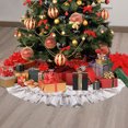thumbnail image 2 of Firlar Christmas Tree Skirt 50inch Xmas Tree Ornaments Ruffled Trim-Style Falbala Cotton Christmas Tree Decor for Home Gift Festival Holiday Party Supplies, 2 of 6