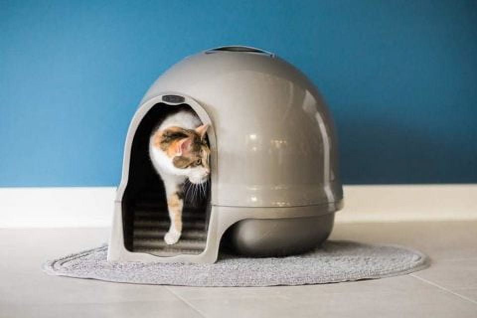 Petmate Booda Clean Step Cat Litter Box Dome, Brushed Nickel