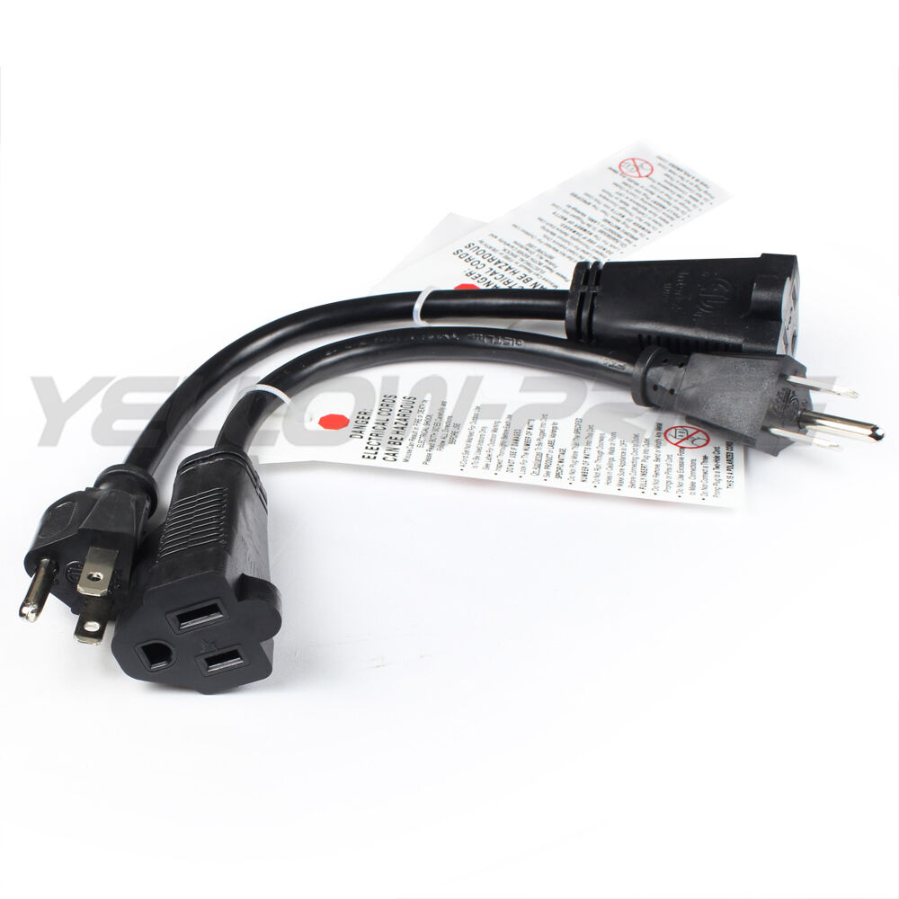 3x6inch 15cm Power Cord Outlet Strip Extension AC Adapter Extender