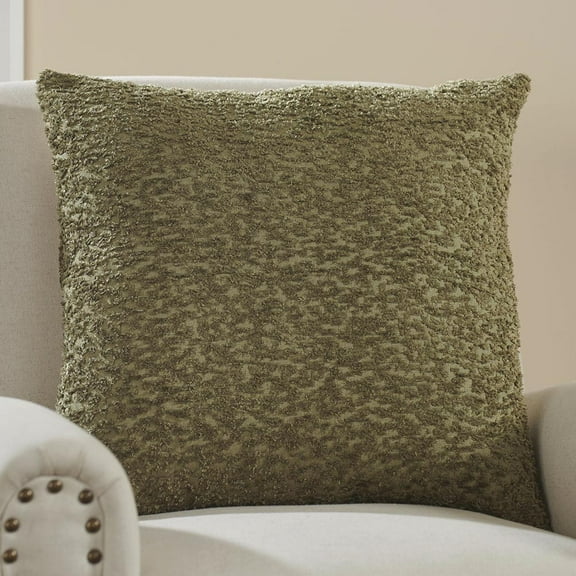 HomeMagic Decorative Pillow Cover, 18" x 18", Nubby Olive
