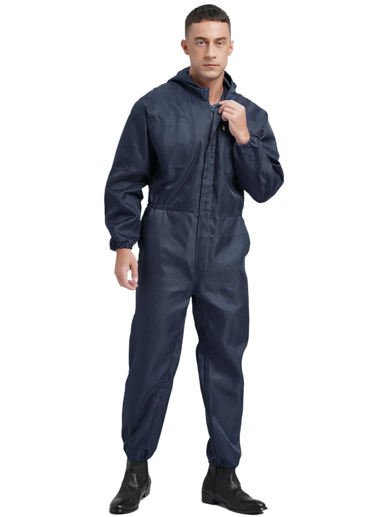 inhzoy Men's Work Overalls Jumpsuit One Piece Long Sleeve