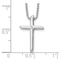 thumbnail image 3 of 925 Sterling Silver Box Themed Necklace Chain White Ice 18 Inch Diamond Cross with 2 Extender 20 14 mm, 3 of 7