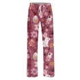 thumbnail image 4 of Fabrcox Easter Pajama Pants Women Cute Drawstring Straight Leg Women's Sleep Pants Egg Rabbit Hunt Print Holiday Woman Lounge Pants, 4 of 5