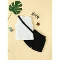 thumbnail image 4 of 6T Little Boys Clothes 6T Little Boys 2PCS Outfits Set 6T Little Boys Sleeveless Tank Top Shorts Set Black, 4 of 8