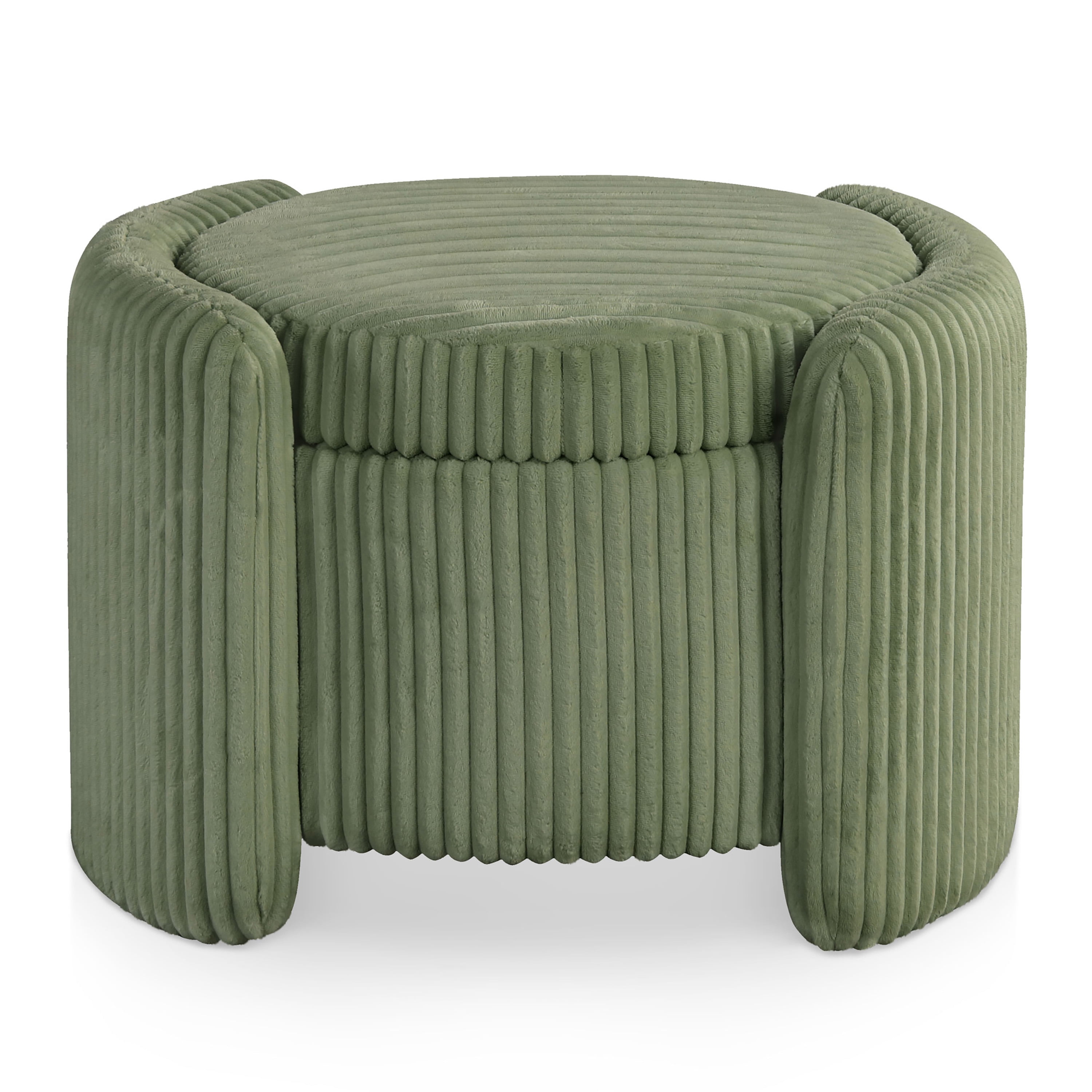 Furniture of America Cheri Modern Chenille with Wood Flip Top Storage Ottoman, Green