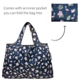thumbnail image 5 of Wrapables Large & Small Foldable Tote Nylon Reusable Grocery Bags, Set of 2, Flamingoes & Floral, 5 of 5