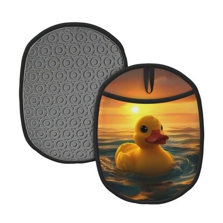 

Matuu Cartoon Swimming Yellow Duck for Non Slip Pot Holder for Kitchen Baking and Cooking Silicone Pot Mat Mitten With Hanging Loop Heat Resistant 7.5 x 9.4 Inches