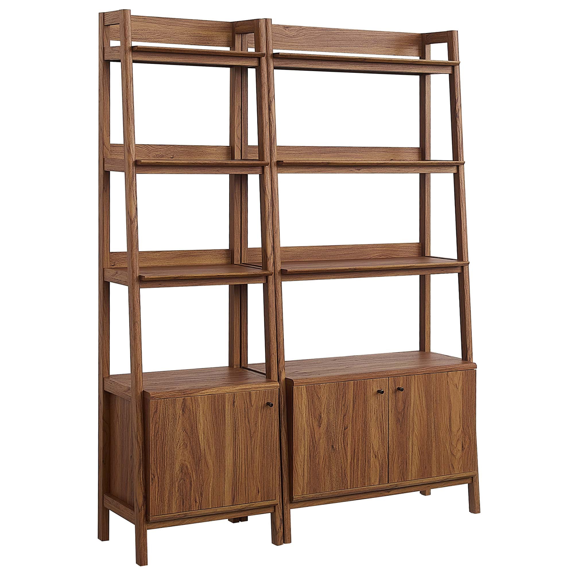 Modway Bixby Particleboard and MDF Bookshelves in Walnut/White