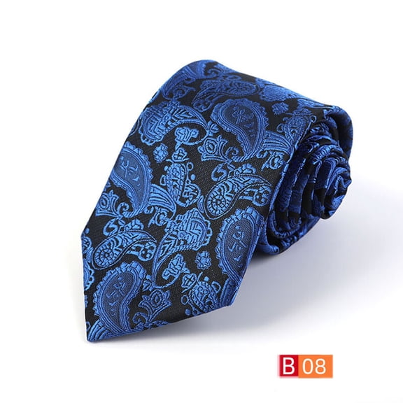 Men Classic Wide 8CM Jacquard Necktie Paisley Floral Polyester Wedding Party Tie