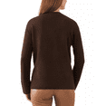thumbnail image 3 of Vince Camuto CHOCOLATE Women's V-Neck Ribbed-Edge Sweater, US X-Small, 3 of 3