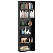 Homfa 6 Tier Tall Bookshelf and Bookcase, Wooden Bookcase Display Shelf for Living Room Home Office Library Storage, Black