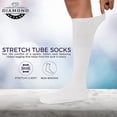 thumbnail image 2 of Diamond Star Men’s Tube Socks – Premium Cushioned Cotton Over the Calf Athletic Knee High Socks (White - 6 Pairs 31 inches Big & Tall Over The Calf Socks fit size 13-16), 2 of 6