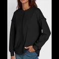 thumbnail image 4 of Suéteres Extragrandes para Mujer, de Larga, con de Murciélago, para Otoño, Cuello Redondo, Informal, de Punto, con Abertura Lateral. Negro L, 4 of 8
