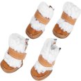 thumbnail image 1 of Zapatos de invierno para mascotas Botas cálidas Velcro antideslizante Caqui, 1 of 4
