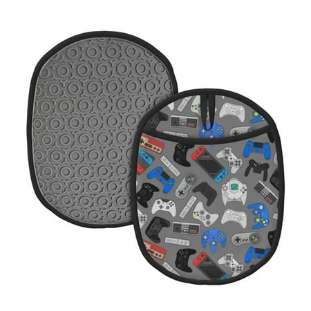 

Lukts Video Game Print Silicone Pot Mat Mitten With Hanging Loop Heat Resistant Oven Mitts Non-Slip Bbq Baking Smoking Potholders