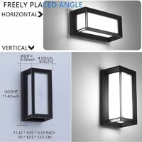 6000K Outdoor Wall Lamp, 18W Aluminum Outdoor Wall Lamp LED Outdoor Wall Lamps IP65 Anthracite Lighting Decoration Light For Courtyard Garden Terrace Near Wall Path
