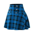 thumbnail image 3 of labakihah plaid skirts for women women fashion casual lattice printing a-line mini skirt blue, 3 of 7