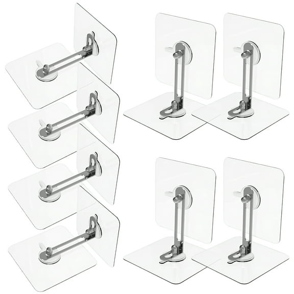 Worgeous Adhesive Furniture Wall Anchors for Safety No Drill Transparent PVC 8 Pcs