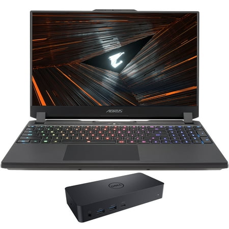 Gigabyte AORUS 15 Gaming Laptop (Intel i7-12700H 14-Core, 15.6" 165Hz 2K Quad HD (2560x1440), NVIDIA RTX 3070 Ti, 32GB RAM, 2x8TB PCIe SSD (16TB), Backlit KB, Wifi, Win 10 Pro) with D6000 Dock