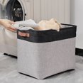 thumbnail image 4 of Caja de almacenamiento de lino de color sólido-cesta de almacenamiento de ropa sucia, 4 of 5