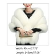 thumbnail image 5 of Womens Winter Faux Fur Scarf Collar Shrug V-Neck Shawl Wrap Stole Bridal Cloak, 5 of 9