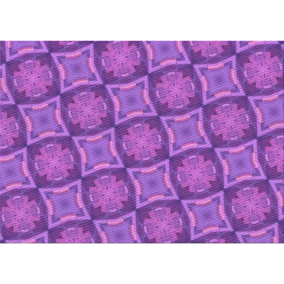 Ahgly Company Indoor Rectangle Patterned Dark Orchid Purple Area Rugs, 7' x 10'